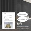 imageArt3d 2 Wood Slat Acoustic Panels for Wall and Ceiling  3D Fluted Sound Absorbing Panel with Wood Finish  Matte BlackMatte Black