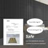 imageArt3d 2 Wood Slat Acoustic Panels for Wall and Ceiling  3D Fluted Sound Absorbing Panel with Wood Finish  Matte BlackMatte Black
