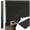 imageArt3d 2 Wood Slat Acoustic Panels for Wall and Ceiling  3D Fluted Sound Absorbing Panel with Wood Finish  Matte BlackMatte Black