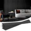imageArt3d 2 Wood Slat Acoustic Panels for Wall and Ceiling  3D Fluted Sound Absorbing Panel with Wood Finish  Matte BlackMatte Black