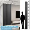 imageArt3d 2 Wood Slat Acoustic Panels for Wall and Ceiling  3D Fluted Sound Absorbing Panel with Wood Finish  Matte BlackMatte Black