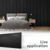 imageArt3d 2 Wood Slat Acoustic Panels for Wall and Ceiling  3D Fluted Sound Absorbing Panel with Wood Finish  Matte BlackMatte Black
