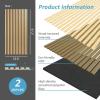 imageArt3d 2 Wood Slat Acoustic Panels for Wall and Ceiling  3D Fluted Sound Absorbing Panel with Wood Finish  Matte BlackOak
