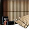 imageArt3d 2 Wood Slat Acoustic Panels for Wall and Ceiling  3D Fluted Sound Absorbing Panel with Wood Finish  Matte BlackOak