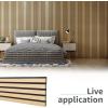 imageArt3d 2 Wood Slat Acoustic Panels for Wall and Ceiling  3D Fluted Sound Absorbing Panel with Wood Finish  Matte BlackOak