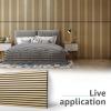 imageArt3d 2 Wood Slat Acoustic Panels for Wall and Ceiling  3D Fluted Sound Absorbing Panel with Wood Finish  Matte BlackOak