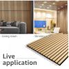 imageArt3d 2 Wood Slat Acoustic Panels for Wall and Ceiling  3D Fluted Sound Absorbing Panel with Wood Finish  Matte BlackOak
