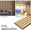 imageArt3d 2 Wood Slat Acoustic Panels for Wall and Ceiling  3D Fluted Sound Absorbing Panel with Wood Finish  Matte BlackOak