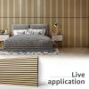 imageArt3d 2 Wood Slat Acoustic Panels for Wall and Ceiling  3D Fluted Sound Absorbing Panel with Wood Finish  Matte BlackOak
