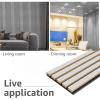 imageArt3d 2 Wood Slat Acoustic Panels for Wall and Ceiling  3D Fluted Sound Absorbing Panel with Wood Finish  Matte BlackSilver