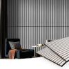 imageArt3d 2 Wood Slat Acoustic Panels for Wall and Ceiling  3D Fluted Sound Absorbing Panel with Wood Finish  Matte BlackSilver