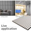imageArt3d 2 Wood Slat Acoustic Panels for Wall and Ceiling  3D Fluted Sound Absorbing Panel with Wood Finish  Matte BlackSilver