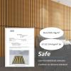 imageArt3d 2 Wood Slat Acoustic Panels for Wall and Ceiling  3D Fluted Sound Absorbing Panel with Wood Finish  Matte BlackTeak
