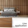 imageArt3d 2 Wood Slat Acoustic Panels for Wall and Ceiling  3D Fluted Sound Absorbing Panel with Wood Finish  Matte BlackTeak