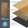 imageArt3d 2 Wood Slat Acoustic Panels for Wall and Ceiling  3D Fluted Sound Absorbing Panel with Wood Finish  Matte BlackTeak