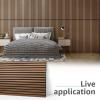 imageArt3d 2 Wood Slat Acoustic Panels for Wall and Ceiling  3D Fluted Sound Absorbing Panel with Wood Finish  Matte BlackWalnut