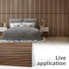 imageArt3d 2 Wood Slat Acoustic Panels for Wall and Ceiling  3D Fluted Sound Absorbing Panel with Wood Finish  Matte BlackWalnut