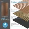 imageArt3d 2 Wood Slat Acoustic Panels for Wall and Ceiling  3D Fluted Sound Absorbing Panel with Wood Finish  Matte BlackWalnut