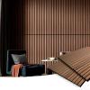 imageArt3d 2 Wood Slat Acoustic Panels for Wall and Ceiling  3D Fluted Sound Absorbing Panel with Wood Finish  Matte BlackWalnut