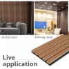 imageArt3d 2 Wood Slat Acoustic Panels for Wall and Ceiling  3D Fluted Sound Absorbing Panel with Wood Finish  Matte BlackWalnut