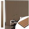 imageArt3d 2 Wood Slat Acoustic Panels for Wall and Ceiling  3D Fluted Sound Absorbing Panel with Wood Finish  Matte BlackWalnut