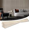 imageArt3d 2 Wood Slat Acoustic Panels for Wall and Ceiling  3D Fluted Sound Absorbing Panel with Wood Finish  Matte BlackWhite Elm
