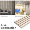 imageArt3d 2 Wood Slat Acoustic Panels for Wall and Ceiling  3D Fluted Sound Absorbing Panel with Wood Finish  Matte BlackWhite Elm