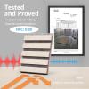 imageArt3d 2 Wood Slat Acoustic Panels for Wall and Ceiling  3D Fluted Sound Absorbing Panel with Wood Finish  Matte BlackWhite Elm