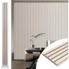 imageArt3d 2 Wood Slat Acoustic Panels for Wall and Ceiling  3D Fluted Sound Absorbing Panel with Wood Finish  Matte BlackWhite Elm