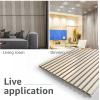 imageArt3d 2 Wood Slat Acoustic Panels for Wall and Ceiling  3D Fluted Sound Absorbing Panel with Wood Finish  Matte BlackWhite Elm