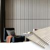 imageArt3d 2 Wood Slat Acoustic Panels for Wall and Ceiling  3D Fluted Sound Absorbing Panel with Wood Finish  Matte BlackWhite Elm
