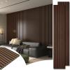 imageArt3d 4Piece Wood Slat Acoustic Panels for Stylish Decor and Noise Reduction 3D Textured Panel for Ceiling and Wall White ElmDark Walnut