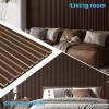 imageArt3d 4Piece Wood Slat Acoustic Panels for Stylish Decor and Noise Reduction 3D Textured Panel for Ceiling and Wall White ElmDark Walnut