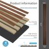 imageArt3d 4Piece Wood Slat Acoustic Panels for Stylish Decor and Noise Reduction 3D Textured Panel for Ceiling and Wall White ElmDark Walnut