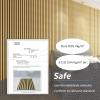 imageArt3d 4Piece Wood Slat Acoustic Panels for Stylish Decor and Noise Reduction 3D Textured Panel for Ceiling and Wall White ElmOak