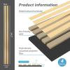 imageArt3d 4Piece Wood Slat Acoustic Panels for Stylish Decor and Noise Reduction 3D Textured Panel for Ceiling and Wall White ElmOak