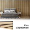 imageArt3d 4Piece Wood Slat Acoustic Panels for Stylish Decor and Noise Reduction 3D Textured Panel for Ceiling and Wall White ElmOak