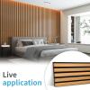 imageArt3d 4Piece Wood Slat Acoustic Panels for Stylish Decor and Noise Reduction 3D Textured Panel for Ceiling and Wall White ElmTeak