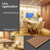 imageArt3d 4Piece Wood Slat Acoustic Panels for Stylish Decor and Noise Reduction 3D Textured Panel for Ceiling and Wall White ElmWalnut