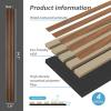 imageArt3d 4Piece Wood Slat Acoustic Panels for Stylish Decor and Noise Reduction 3D Textured Panel for Ceiling and Wall White ElmWalnut