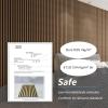 imageArt3d 4Piece Wood Slat Acoustic Panels for Stylish Decor and Noise Reduction 3D Textured Panel for Ceiling and Wall White ElmWalnut