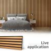 imageArt3d 4Piece Wood Slat Acoustic Panels for Stylish Decor and Noise Reduction 3D Textured Panel for Ceiling and Wall White ElmWarm Teak