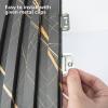 imageArt3d 8Pack 96 x 6in WPC Acoustic Slat Wall Panel for Modern Interior Decor TV Background Living Room Matte BlackGranite