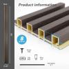 imageArt3d 8Pack 96 x 6in WPC Acoustic Slat Wall Panel for Modern Interior Decor TV Background Living Room Matte BlackGrey Oak