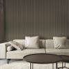 imageArt3d 8Pack 96 x 6in WPC Acoustic Slat Wall Panel for Modern Interior Decor TV Background Living Room Matte BlackGrey Oak
