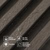 imageArt3d 8Pack 96 x 6in WPC Acoustic Slat Wall Panel for Modern Interior Decor TV Background Living Room Matte BlackGrey Oak