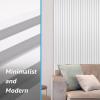 imageArt3d 8Pack 96 x 6in WPC Acoustic Slat Wall Panel for Modern Interior Decor TV Background Living Room Matte BlackMatte White