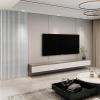 imageArt3d 8Pack 96 x 6in WPC Acoustic Slat Wall Panel for Modern Interior Decor TV Background Living Room Matte BlackMatte White