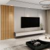 imageArt3d 8Pack 96 x 6in WPC Acoustic Slat Wall Panel for Modern Interior Decor TV Background Living Room Matte BlackOak