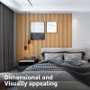 imageArt3d 8Pack 96 x 6in WPC Acoustic Slat Wall Panel for Modern Interior Decor TV Background Living Room Matte BlackOak